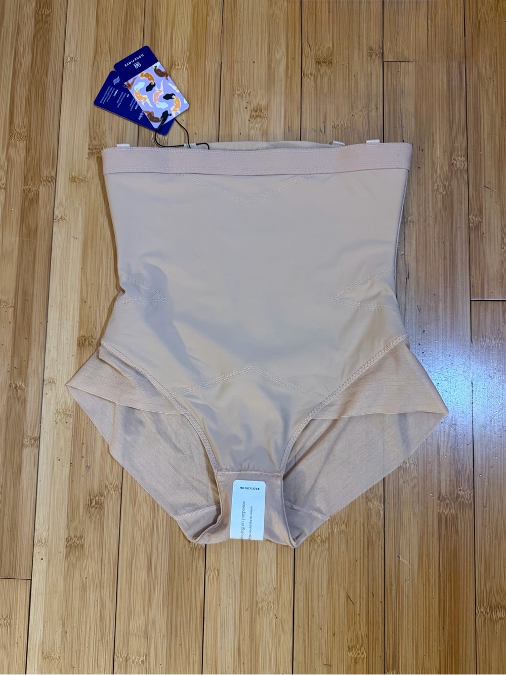 NWT HoneyLove Super Power High Waist Compression Briefs in Sand / Nude Size L - Picture 9 of 11